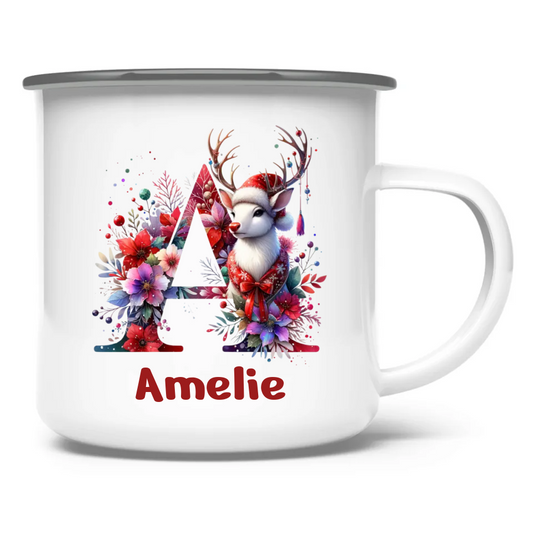 Emaille Tasse Weihnachts ABC