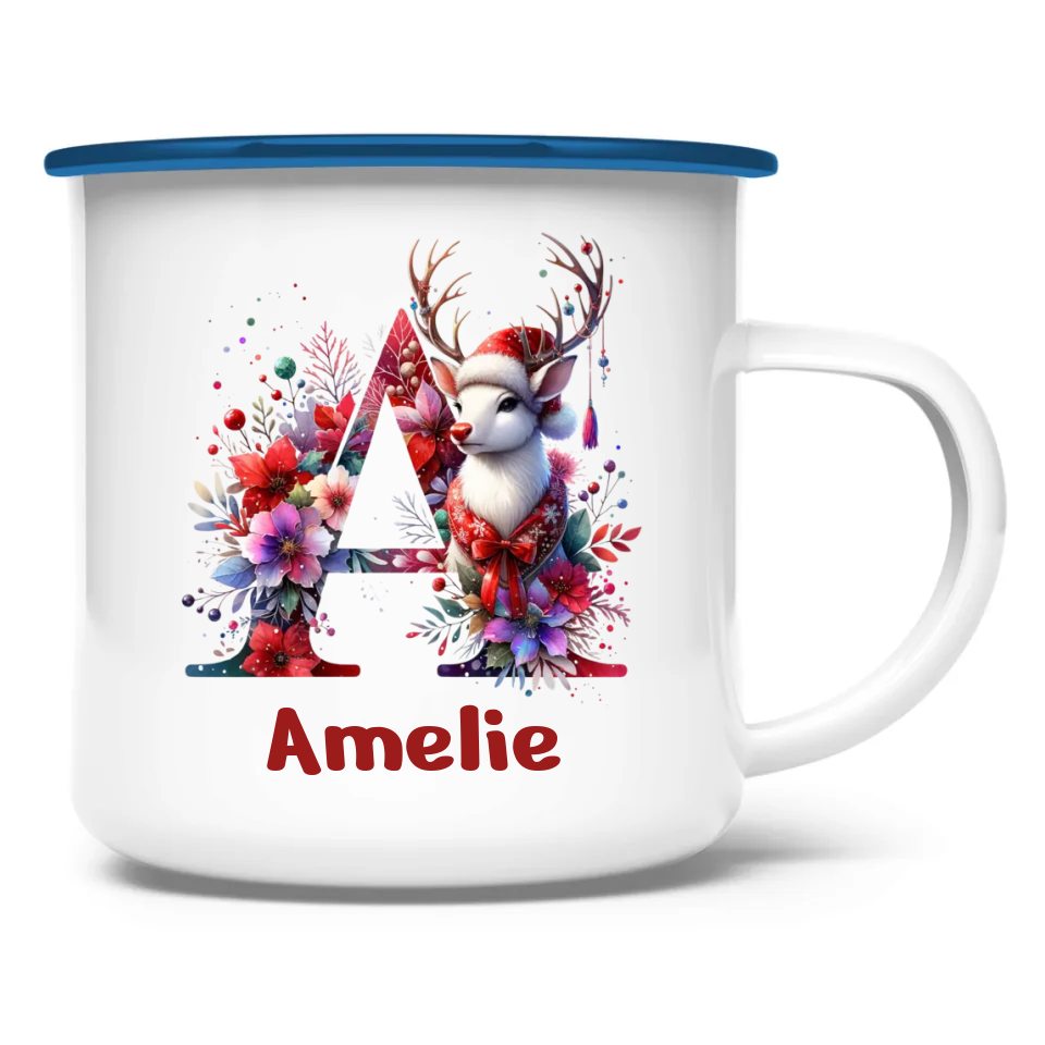 Emaille Tasse Weihnachts ABC