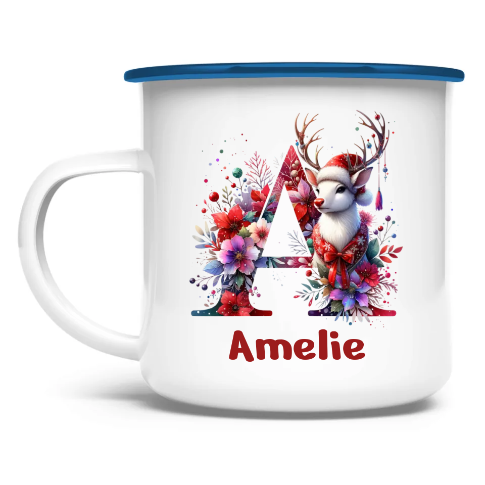 Emaille Tasse Weihnachts ABC
