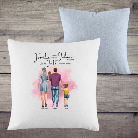 Kopfkissen zweifarbig Family