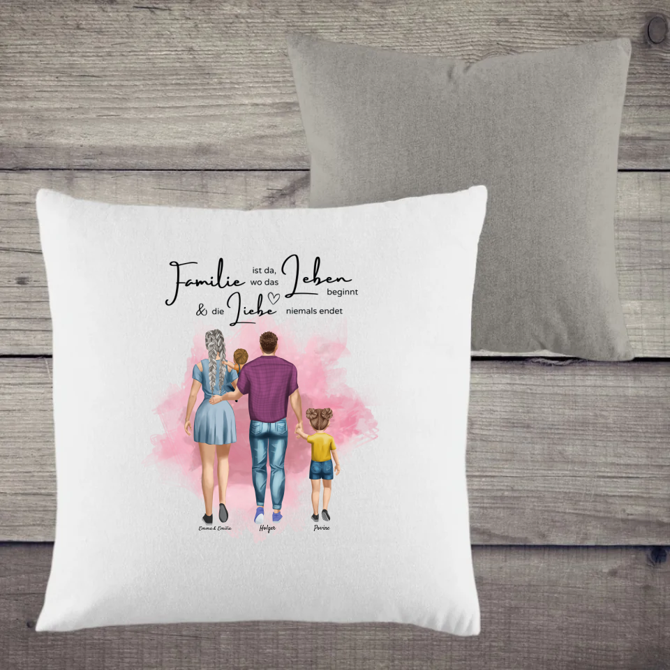 Kopfkissen zweifarbig Family