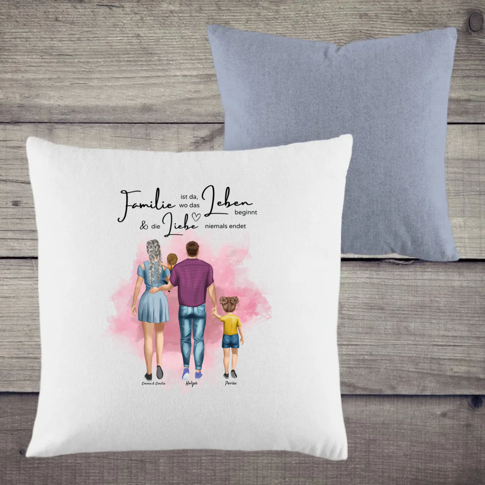 Kopfkissen zweifarbig Family