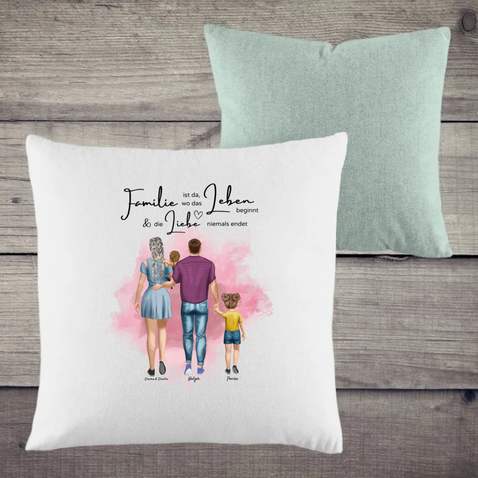 Kopfkissen zweifarbig Family