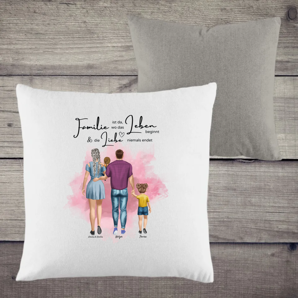 Kopfkissen zweifarbig Family