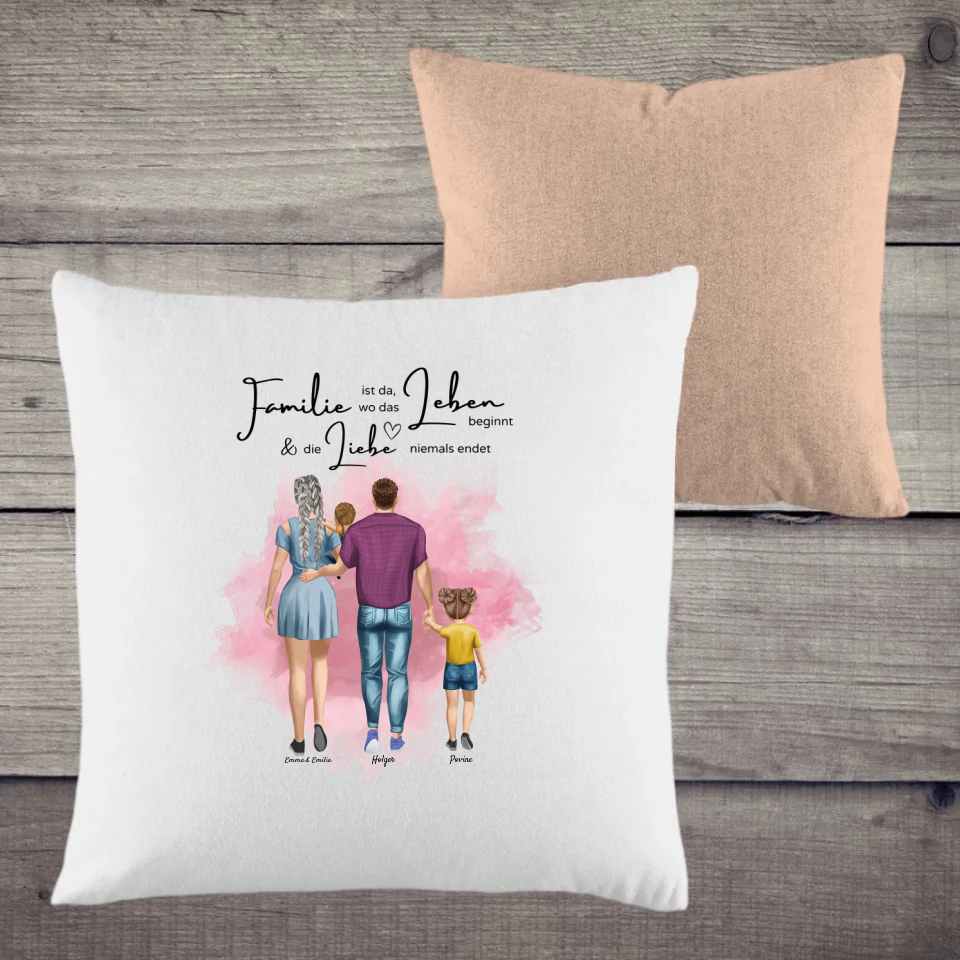 Kopfkissen zweifarbig Family