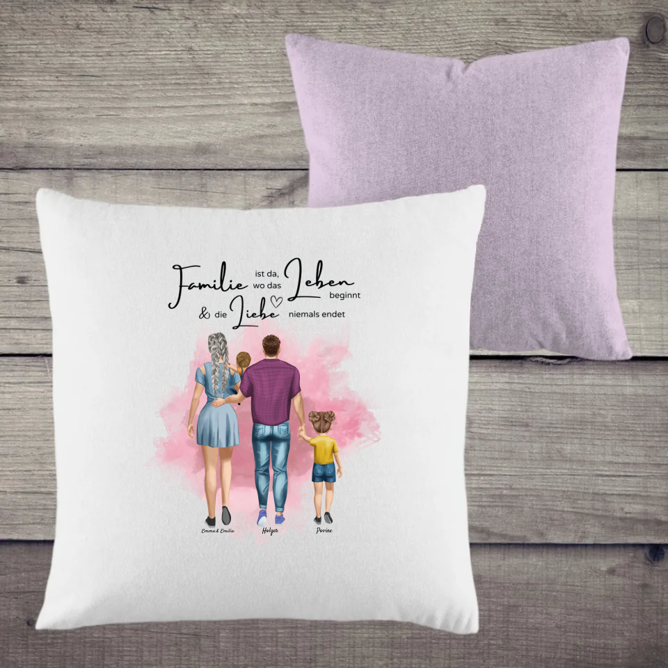 Kopfkissen zweifarbig Family