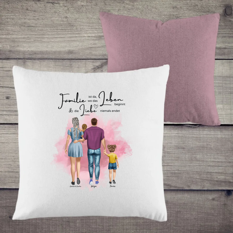 Kopfkissen zweifarbig Family