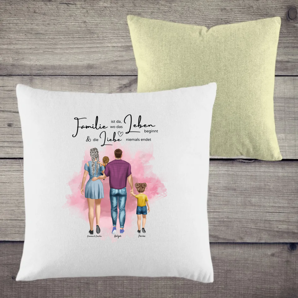 Kopfkissen zweifarbig Family